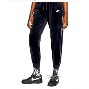 Nike Pants Womens Large Black Velour Joggers Sweatpants Athleisure
